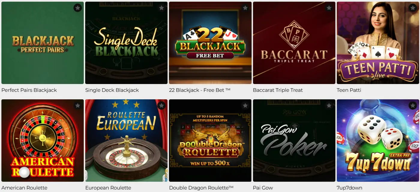Lord of Spins Casino Jeux de table