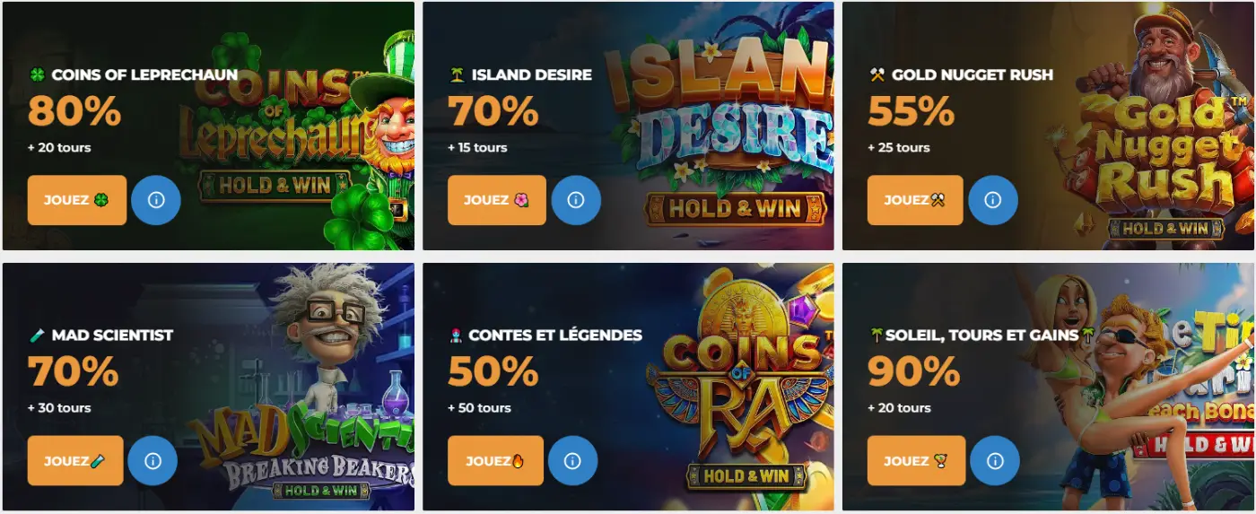 Lord of Spins Casino FR Promotions machines à sous